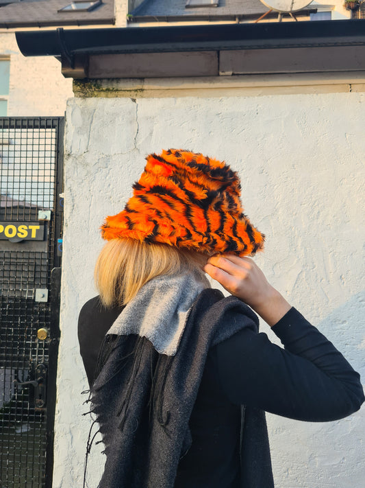 Fierce Tiger Bucket Hat - Neon Orange