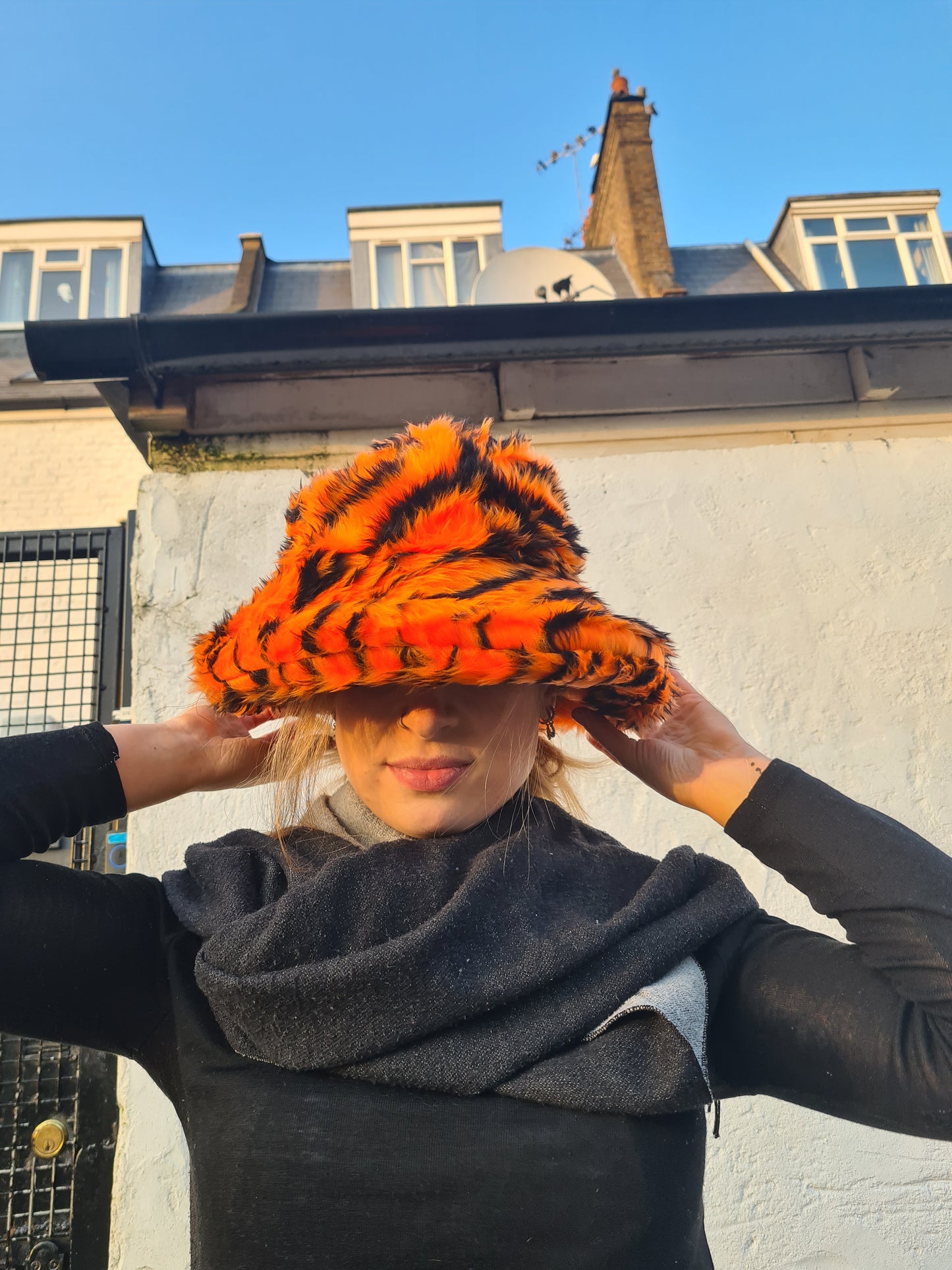 Fierce Tiger Bucket Hat - Neon Orange